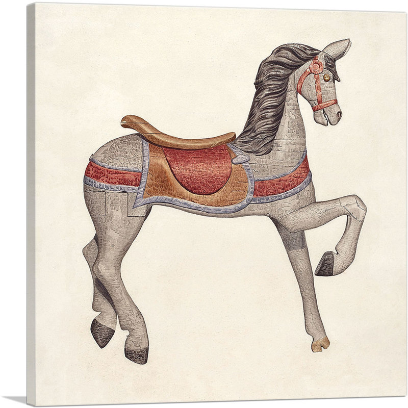 Carousel Horse par Albert Pinkham Ryder, reproduction d'art sur toile tendue, H 12 po x l 12 po x P 0,75 po