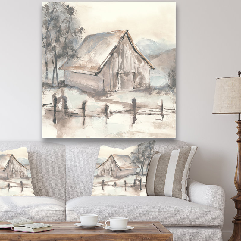 «Farmhouse Barn Gray VII», reproduction d'art sur toile tendue, H 30 po x l 30 po x P 1 po