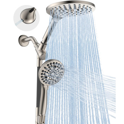 2-In-1 Rain Shower Heads System, Dual Handheld Shower Head Combo, 8 Inch High Pressure Rainfall Shower Head, 10 Modes