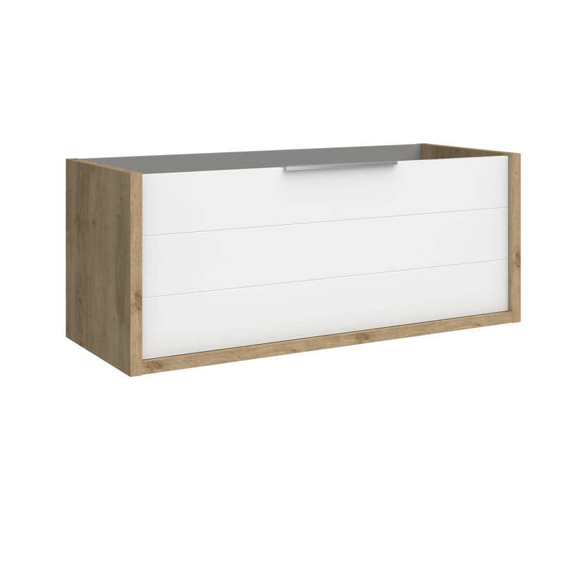Armoire-lavabo avec lavabo brillant et 2 tiroirs DAX Modena, 48 po, blanc mat