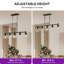Luminaire suspendu pour îlot de cuisine 5 lumières à intensité variable avec abat-jour en verre transparent et hauteur réglable-2120227490-2120227516