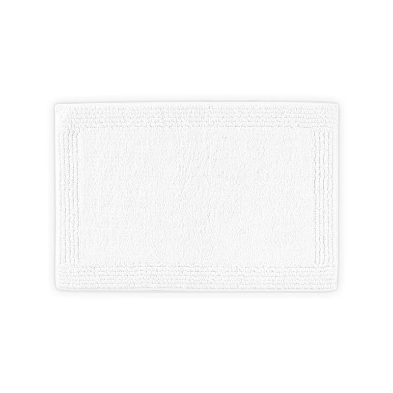 1 PCS 100% Cotton Tufted 3000 GSM Reversible Bath Rug, White, 11.42" L x 4.72" W
