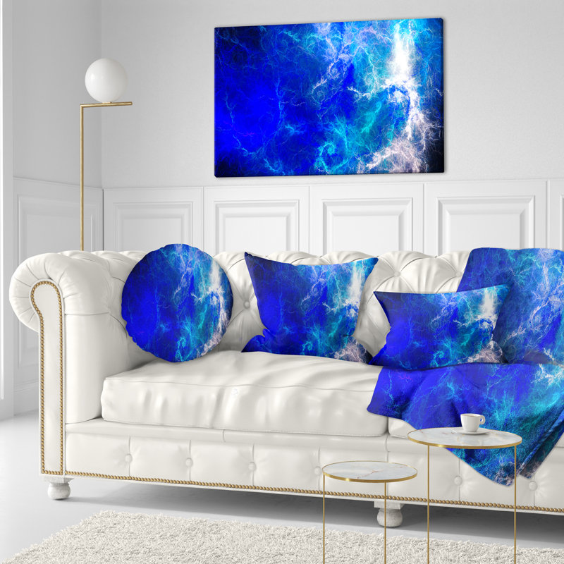 Éclair bleu scintillant - coussin imprimé abstrait