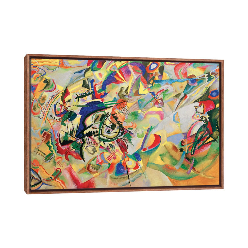 « composition vii » par wassily kandinsky,-impression, H 18 po x l 26 po x P 1,5 po, Toile avec cadre en bois classique