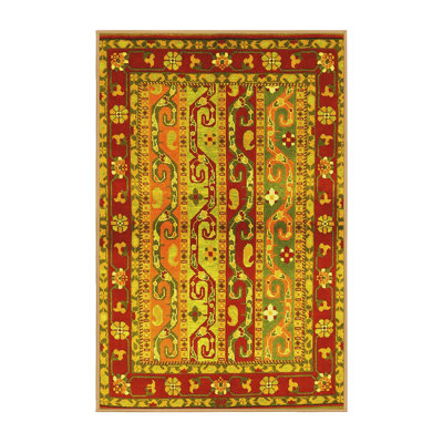 Tapis contemporains jaunes lavables à la machine 3089