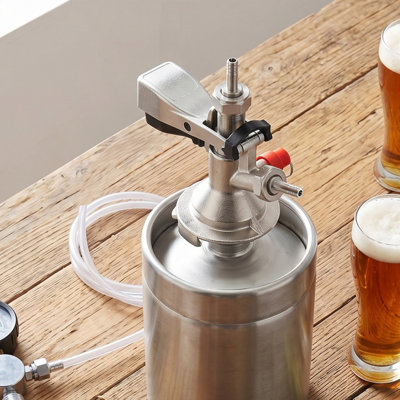 Beer Barrel Coupler, G5/8 A Type Keg Coupler,  Stainless Steel Beer Keg Tap Distributor With Relief Valve Brewing Accessory Beer Tap