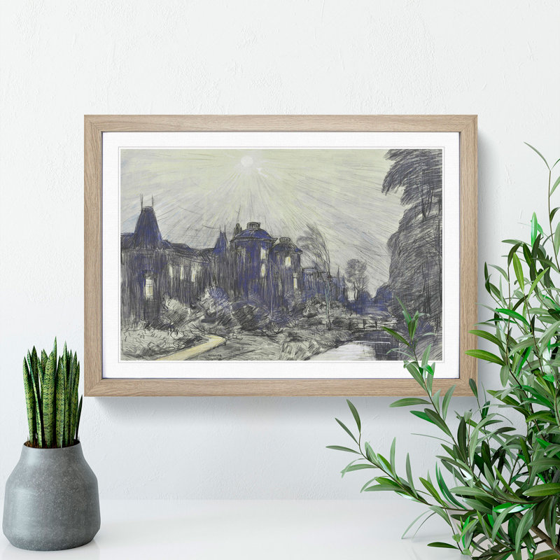Houses in Voorburg by Theo Van Hoytema - Picture Frame Painting, Oak Framed, 36cm H x 48cm W x 2cm D