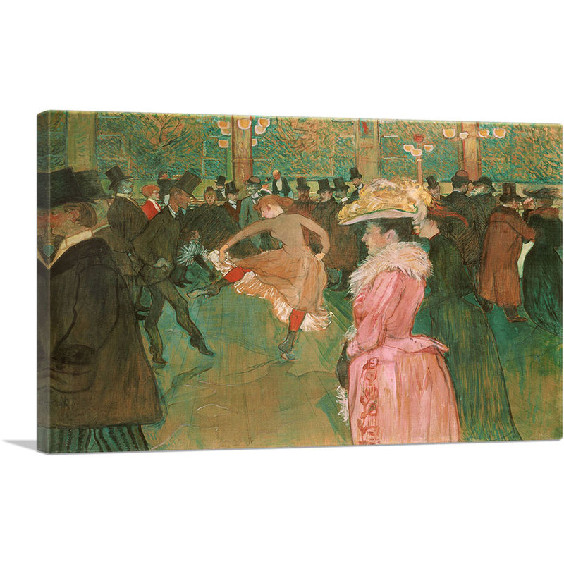 «At the Moulin Rouge The Dance 1891» par Henri de Toulouse-Lautrec - reproduction d'art sur toile tendue