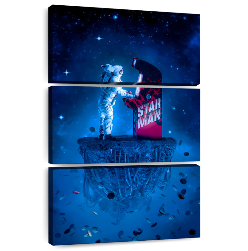 Kelan Arcade Gamer Astronaut, 65" H x 42" W