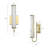 LED Ribbed Acrylic Linear Wall Sconce with Electroplated Brass Metal Frame