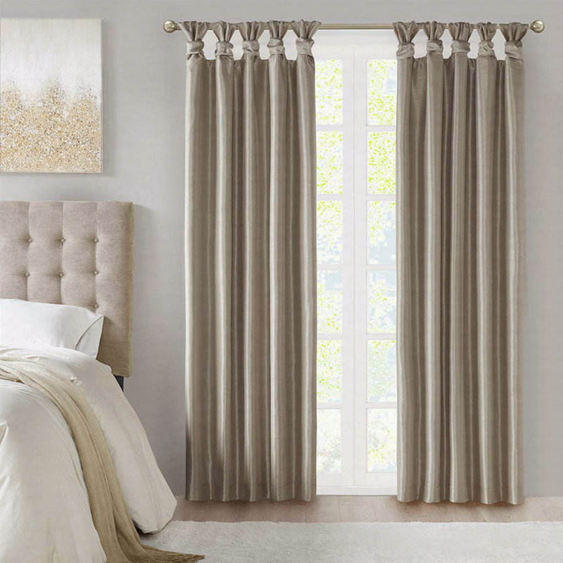 Twist Tab Total Blackout Window Curtain Panel 50" Blackout, Pewter, 50" W x 84" L
