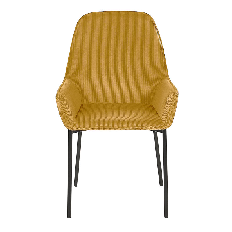 Summit 48cm H Corduroy Upholstered Armchair, Yellow 