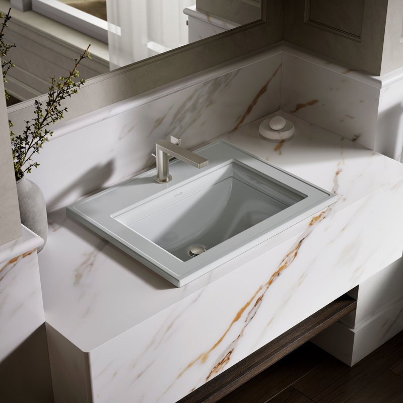 Memoirs® Stately Drop-in Bathroom Sink, Ice Gray, Single Hole