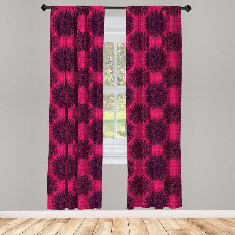 Geometric Semi-Sheer Rod Pocket Curtain Panels, 28" W x 63" L