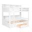 Lit superposé simple avec tablettes intégrées et tiroir de rangement-469550165