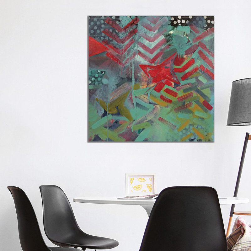 Chevron And Dots by Pamela Staker - Painting on Canvas, Wrapped Canvas, 93.98 cm H x 93.98 cm W x 3.175 cm D