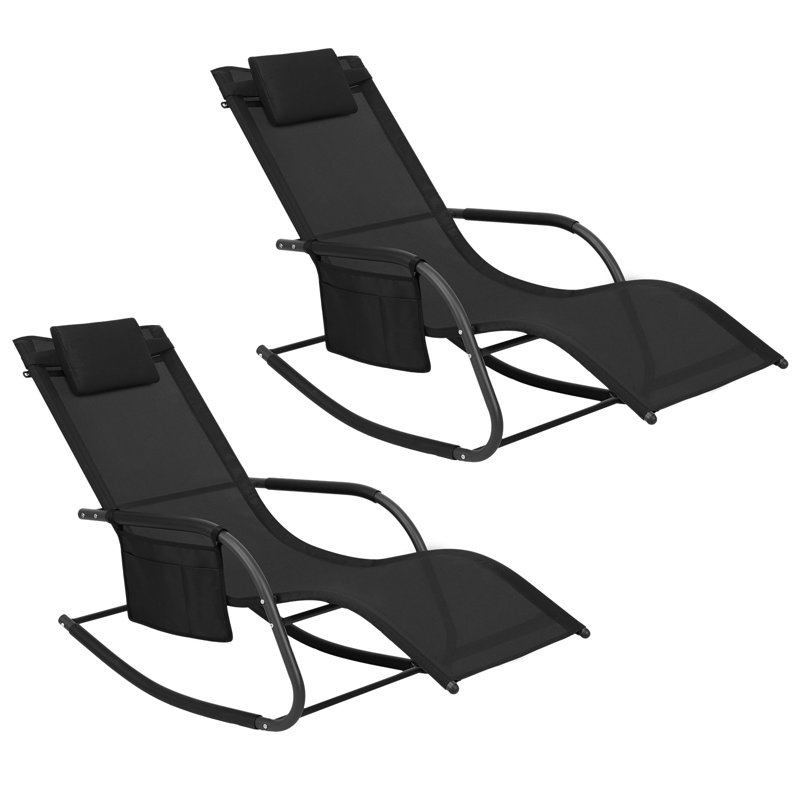 Avraham Long Reclining Single Chaise, Black