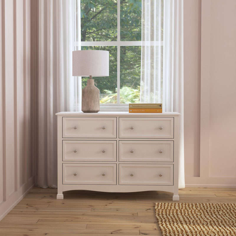 Commode double 6 tiroirs Kalani, Blanc