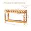 Console Calli Coastal Boho en rotin naturel avec motif en osier tissé à la main et tablette inférieure