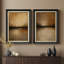 «Warm Neutral Abstract Horizon Rustic Contemporary», ensemble de 2 reproductions d'art encadrées sur papier de qualité supérieure 26 po x 36 po-759215958