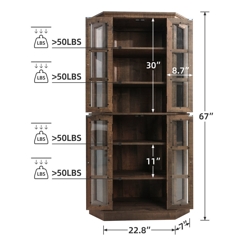 Retro Hexagon Corner Dining Cabinet