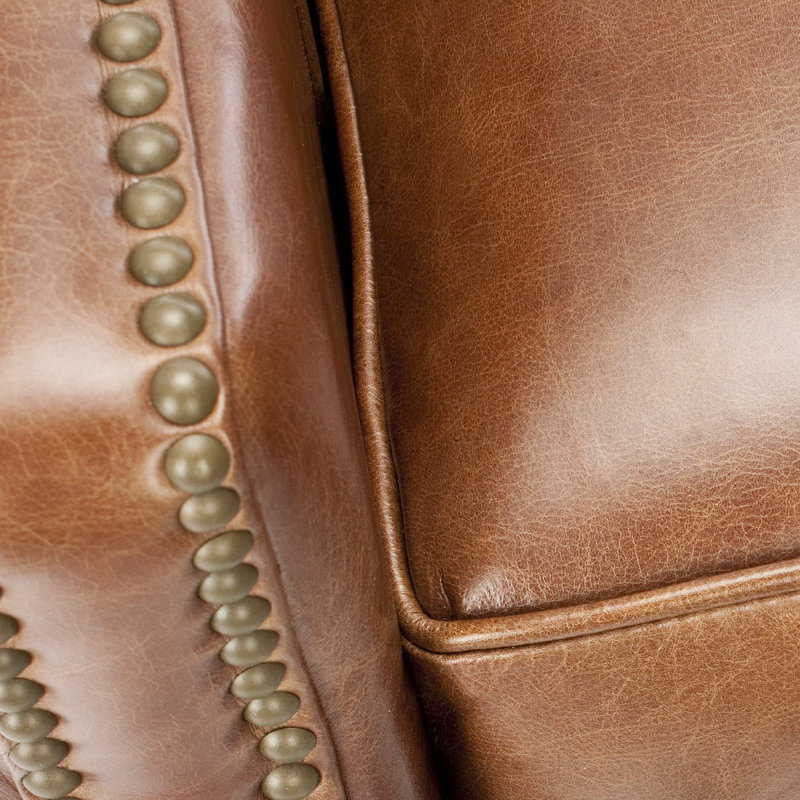 Fauteuil inclinable en cuir véritable Lavanda, Cuir véritable café