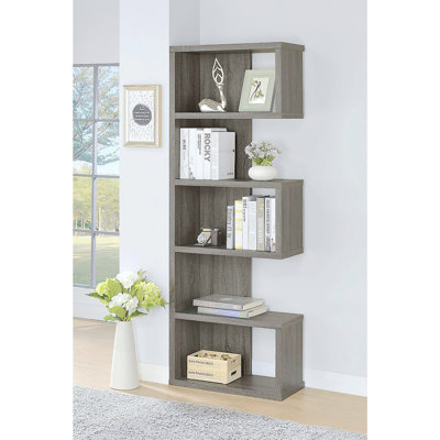 Weathered Grey 5-Shelf Bookcase