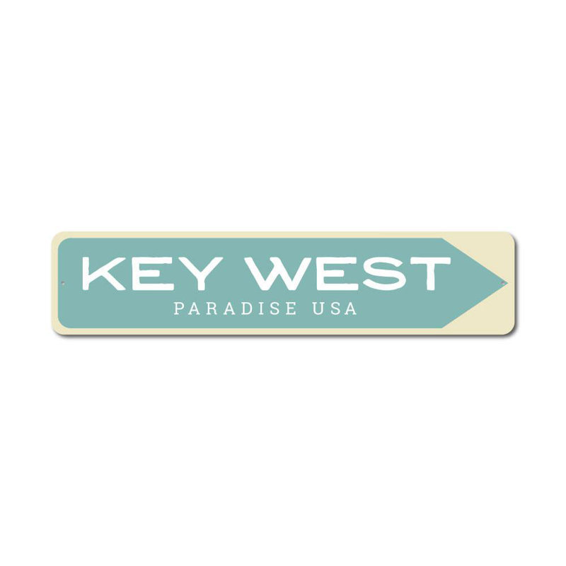 Enseigne en aluminium Key West, H 6 po x l 24 po x P 0,06 po