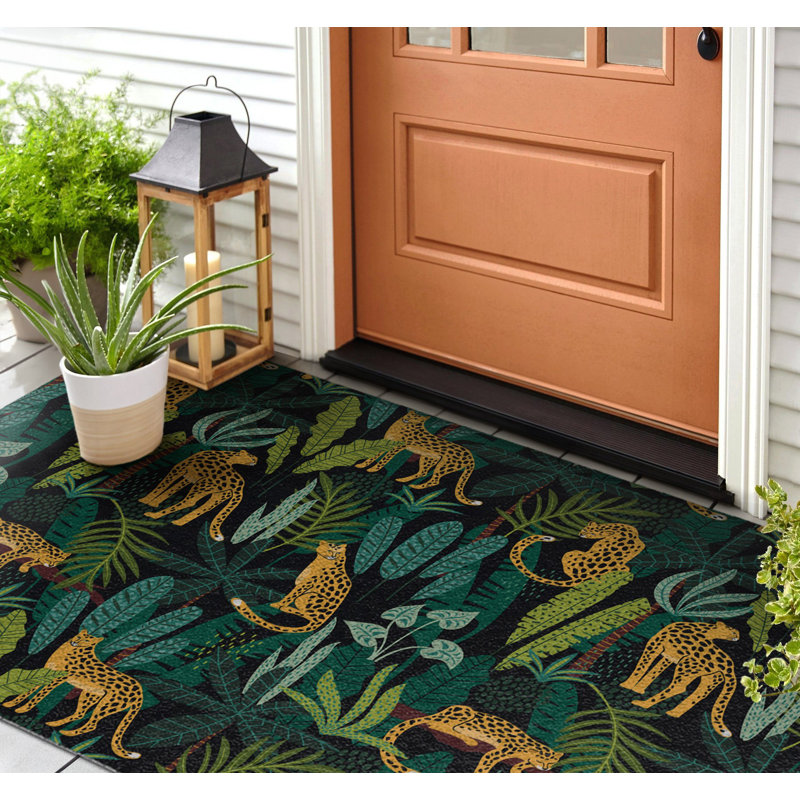 Non-Slip Floral Outdoor Doormat