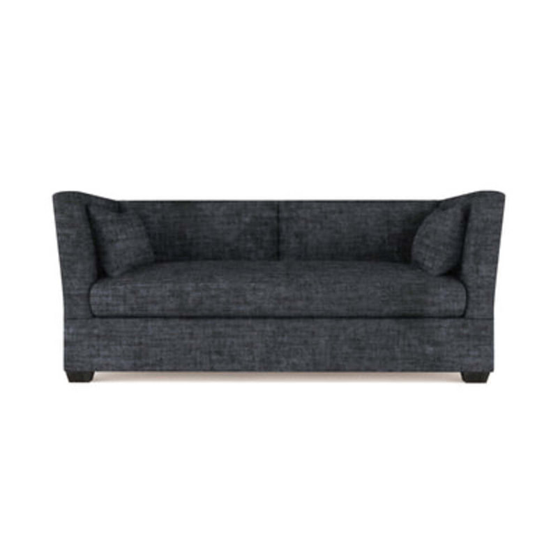 Rivington Flare Square Track-Arm Sofa, Weathered, Box Weave Linen Silver Streak, 31" H x 84" W x 37" D