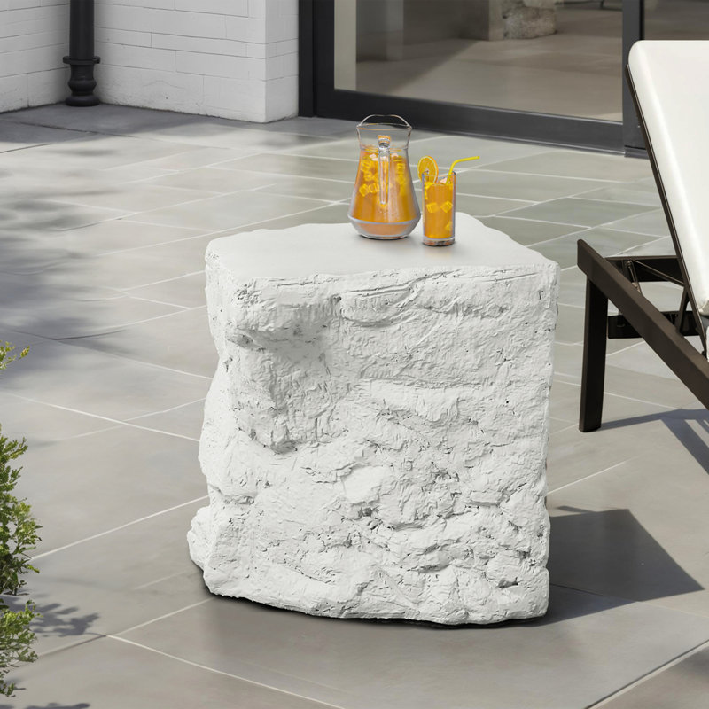 Modern Accent End Table, White