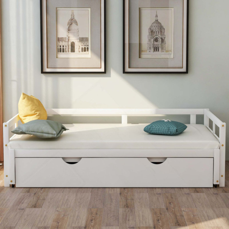 Extending Daybed With Trundle, Wooden Daybed With Trundle, White