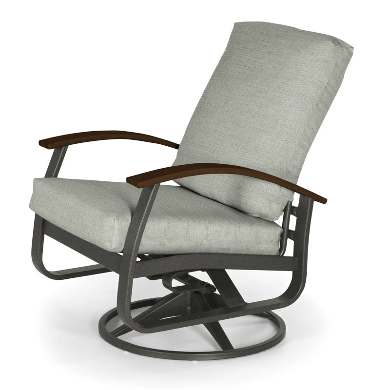 Chaise de patio pivotante avec coussin Askar, Tissage uni ardoise coulée Sunbrella®, Kona P10, Graphite texturé