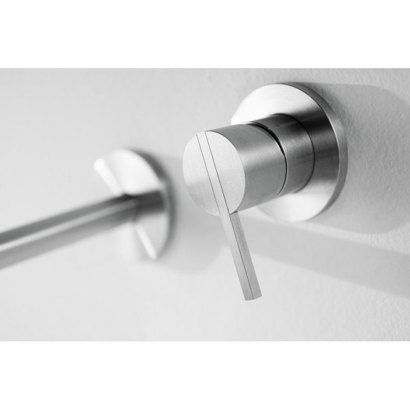 Acquaco Linki Stylo Wall Mount Two-Hole Single Handle Bathtub Faucet with 8-7/8'' Spout Reach, Polished Gold PVD