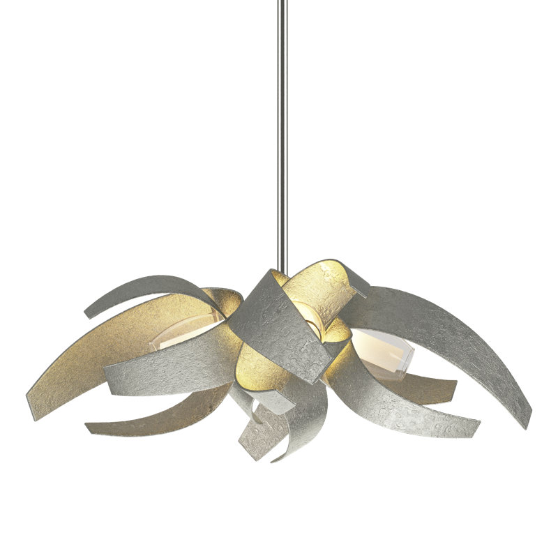 Corona 4 - Light Unique/Statement Geometric Chandelier, Sterling
