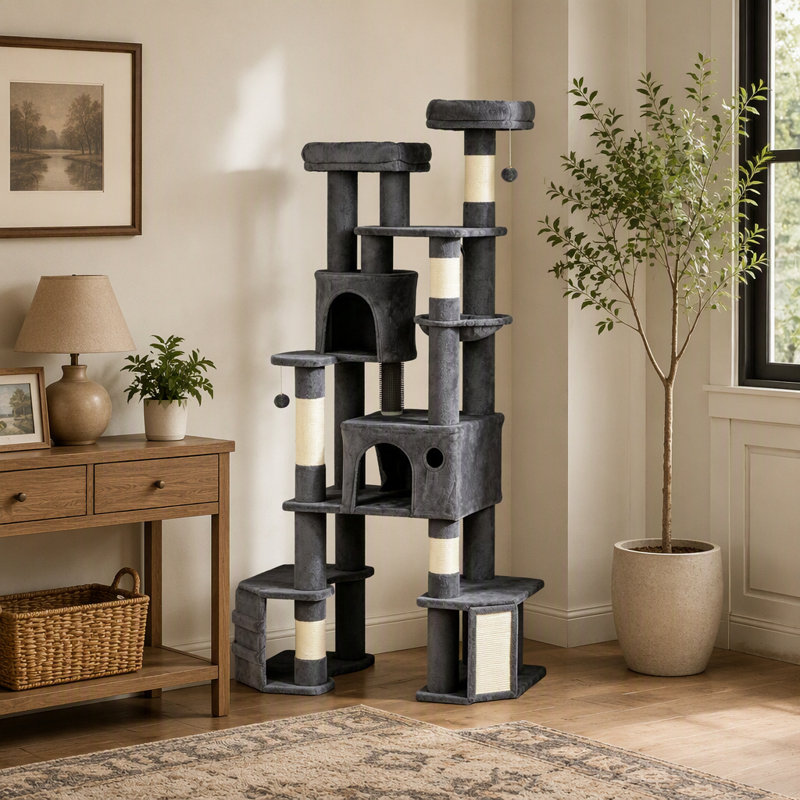 Tour pour chat 79 po gris foncé