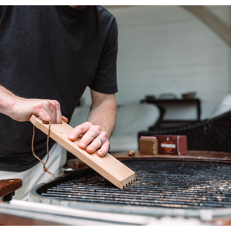Durable Hardwood Grill Scraper for Safe Cleaning