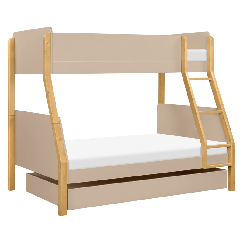TipToe Twin-Over-Full Bunk Bed, Taupe/Honey