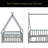Tent-Shaped Floor Bed,Teepee Bed With Guardrails,Slats-495867172-495867173