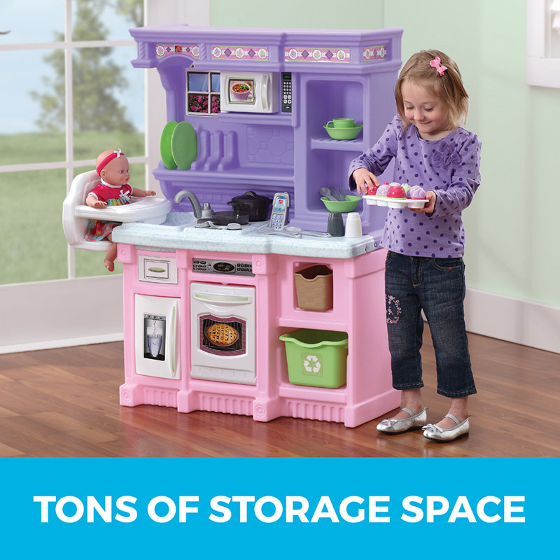 Pink and Purple Deluxe Kids Play Kitchen Set with Accessories