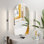 Armoire de salle de bain arquée avec miroir, sans assemblage requis, armoire de rangement murale encastrée ou à fixation en surface, armoire à miroir avec fente pour papier hygiénique et miroir grossissant 2 fois