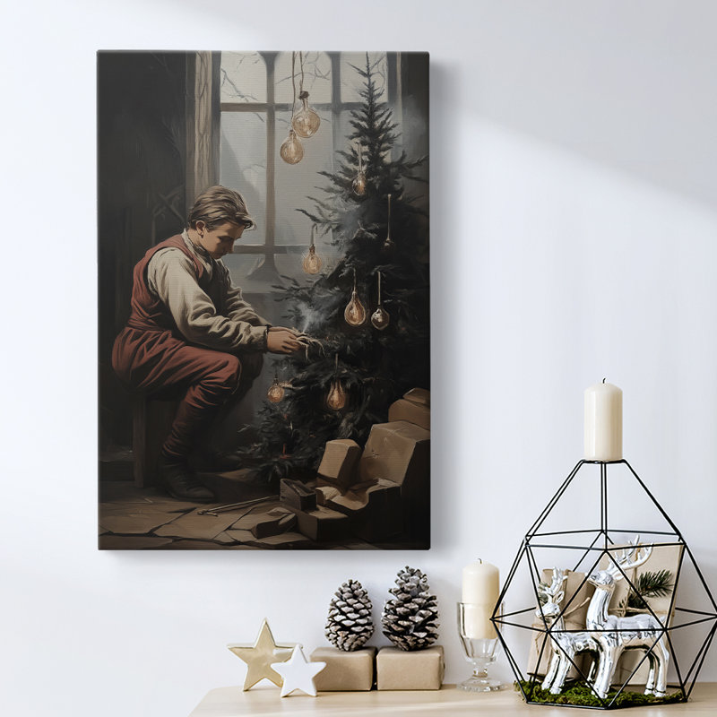 Art des Fêtes de Noël - Toile tendue avec châssis - Série 2-CI, H 48 po x l 32 po