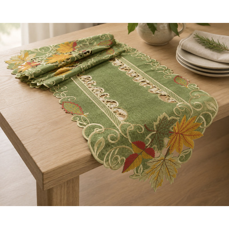 Weiler Embroidered Cutwork Fall Table Runner, 54" L x 15" W