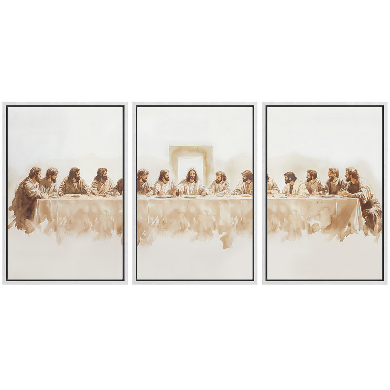 «The Last Supper», impression sur toile encadrée de décorations murales de chambre à coucher, H 24 po x l 16 po, Blanc