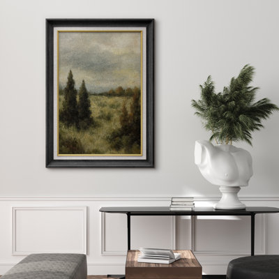 Œuvre encadrée de qualité supérieure - impression de paysage rétro pour décor de salon - 26 po x 36 po