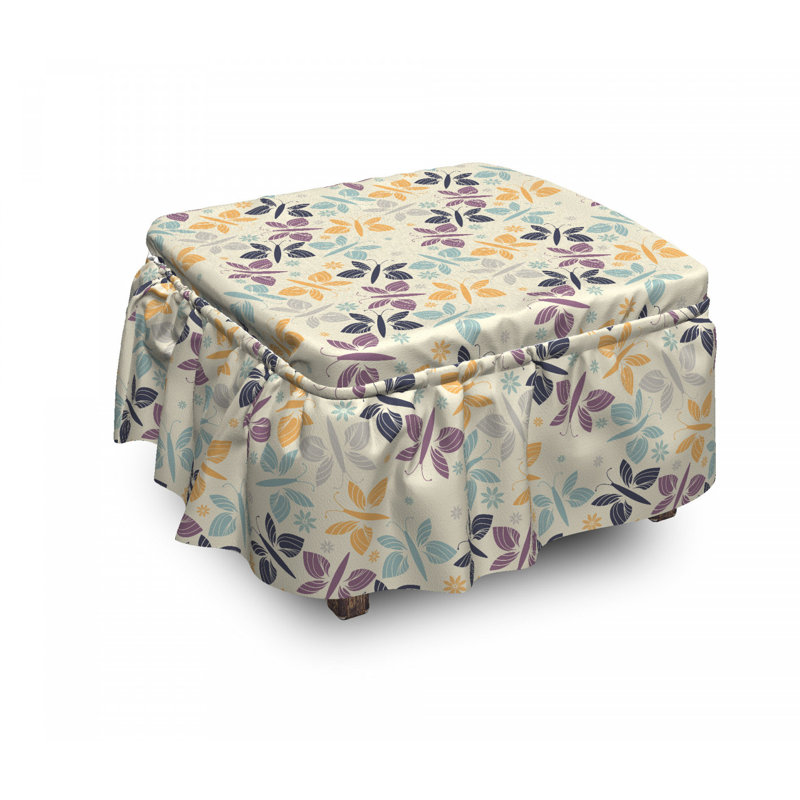 Housse pour repose-pieds abstraite printemps