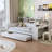 Wooden Twin Size Daybed With Storage Shelves, Multi-Functional Bed With Twin Size Trundle Bed And Study Desk-2103247503-2103247489
