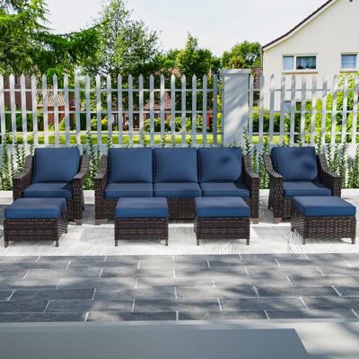 Tareq Wicker 5 - Person Patio Conversation Set with Cushions
