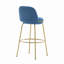 Tabouret de bar rembourré en métal, structure à finition dorée-799575911