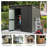 6x4ft Galvanized Steel Outdoor Storage Shed with Sloping Roof, Lockable Double Doors & Ventilation System - Dark Gray Metal Garden Utility Tool House-227443984
